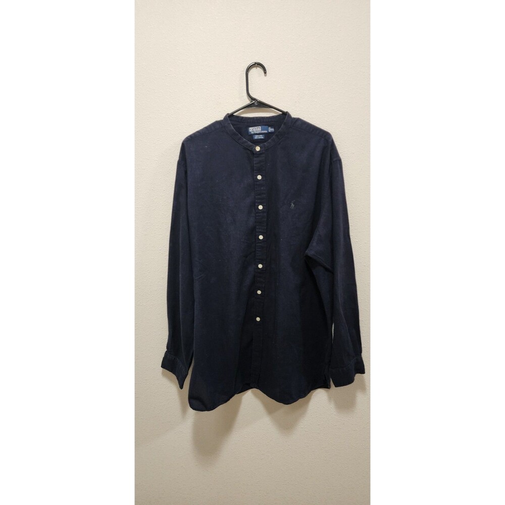 Vintage Polo Ralph Lauren OldMoney Style hype  cotton Shirt Size XXL Navy Y2K